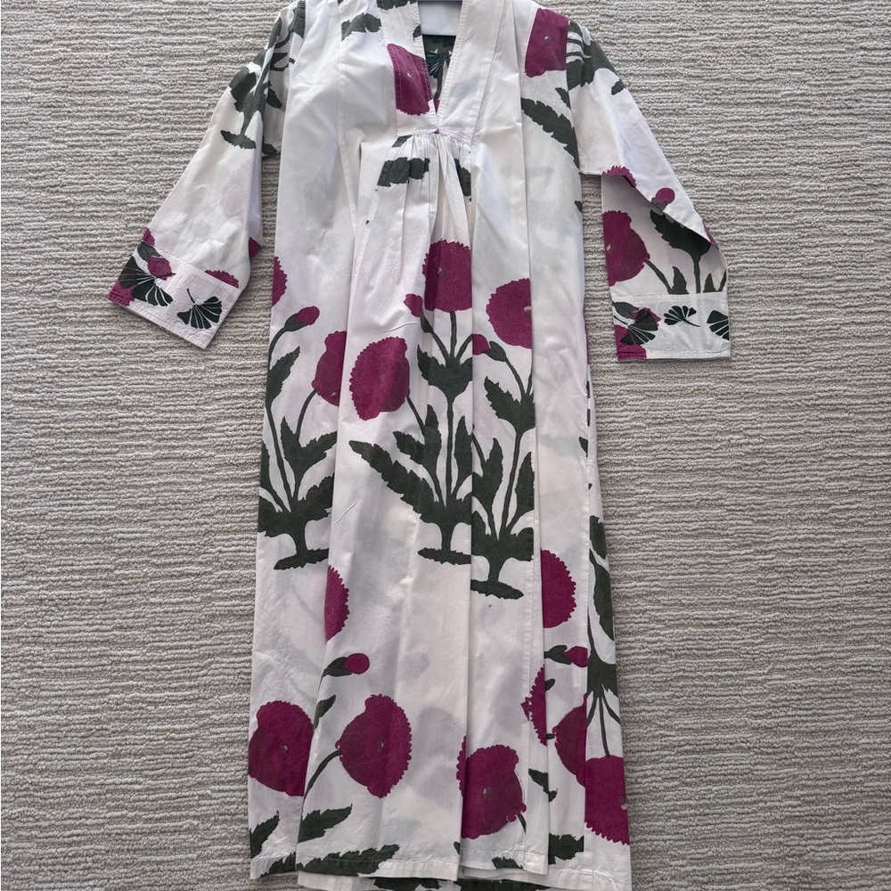 Lee Long Sleeve Floral Dress - White and Purple